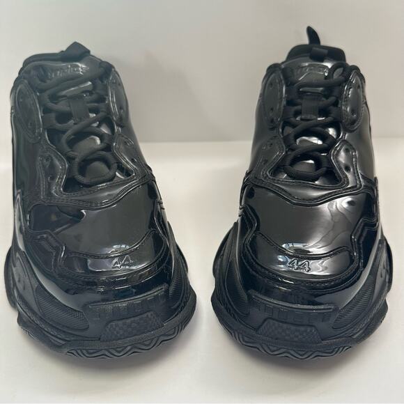 Balenciaga Triple S Shiny Rubber Sneakers in Black Men US 11 - Picture 10 of 14